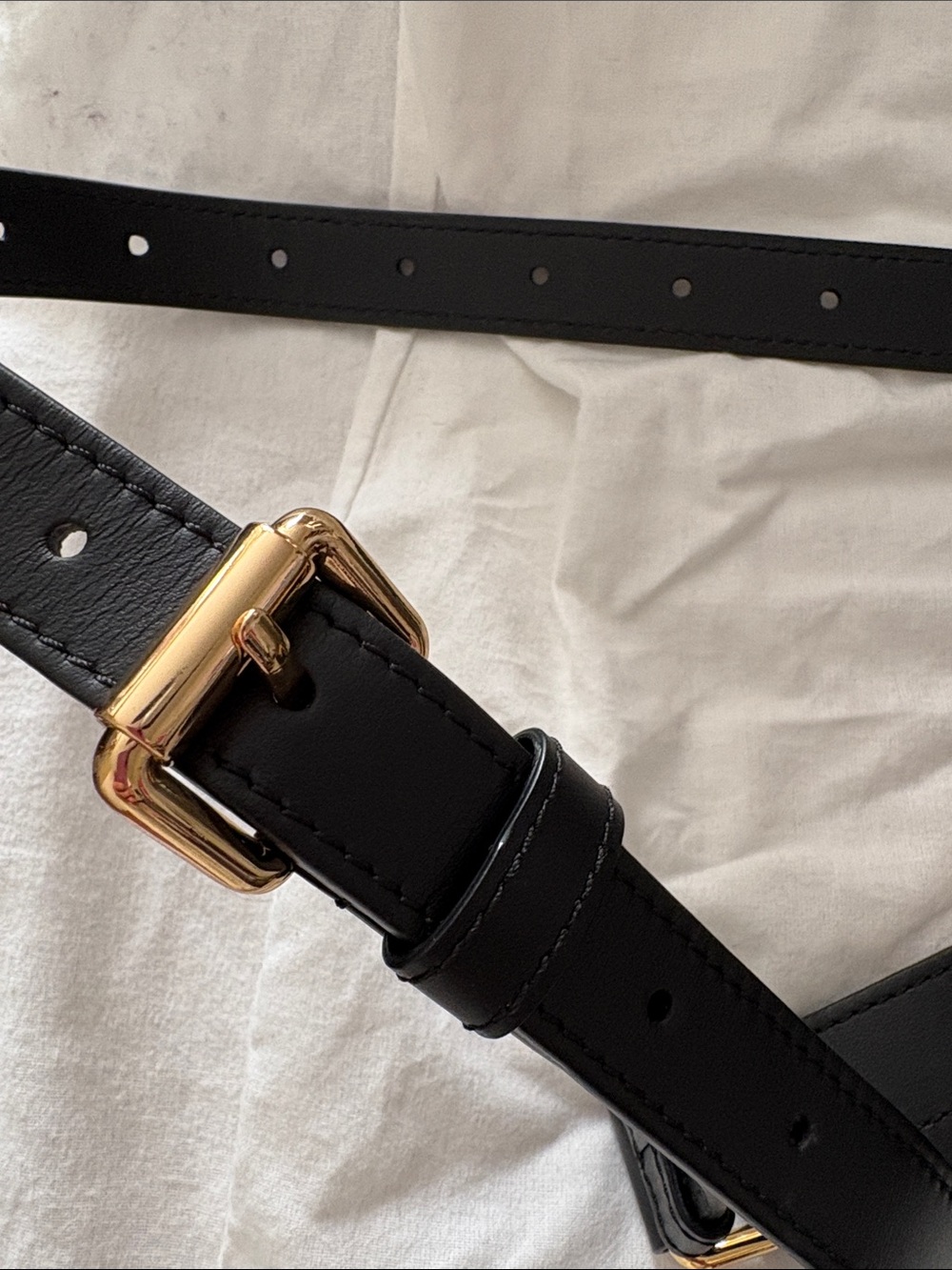 Moschino Black and Gold Logo Crossbody Belt Bag - Picture 3 of 9